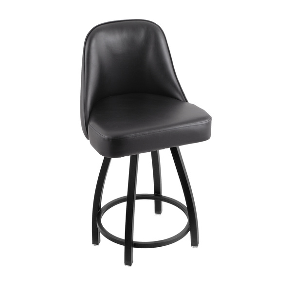 Holland Bar Stool Co Grizzly 25" Swivel Counter Stool, Black Wrinkle, Black Vinyl Seat 84025BWBlkVinyl